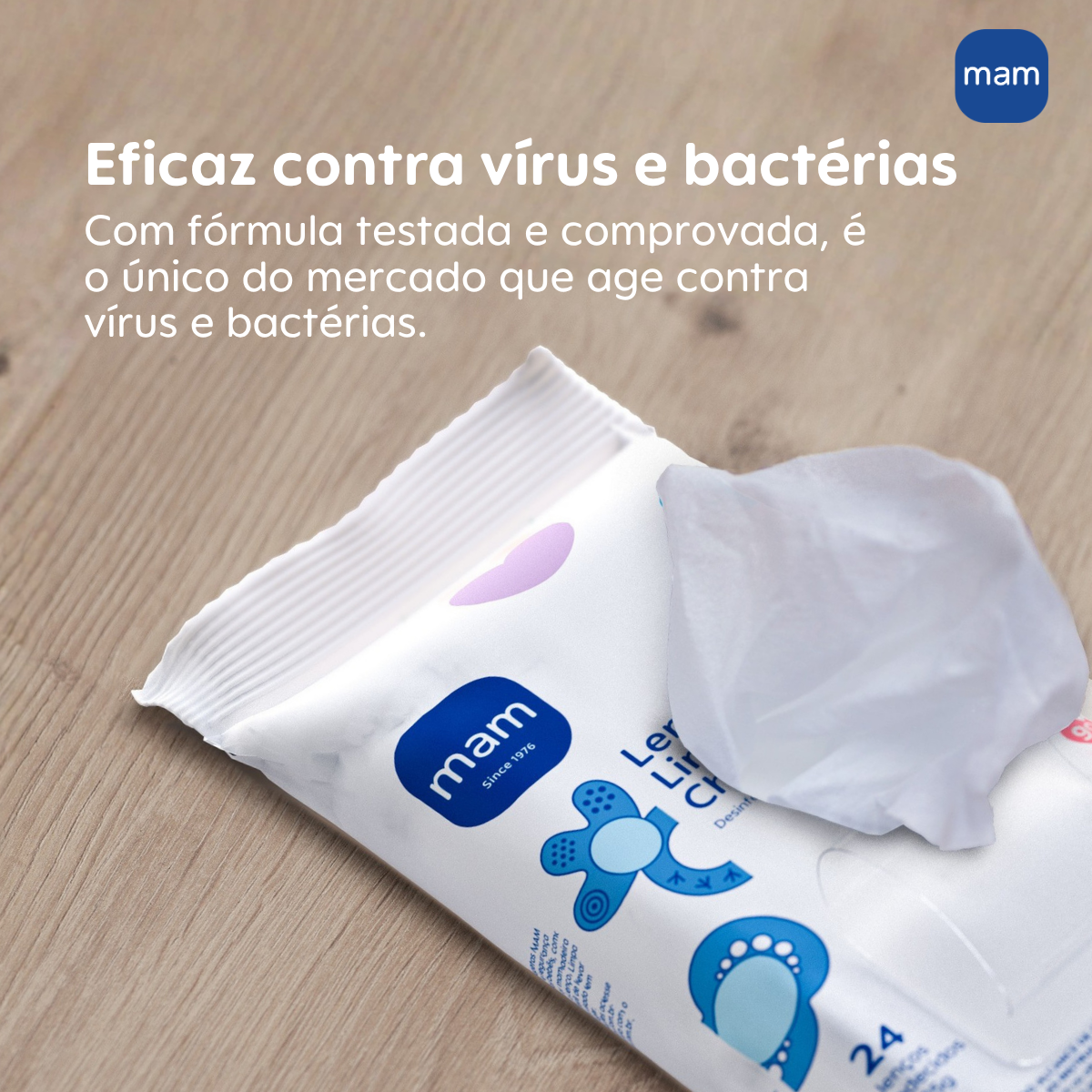 Lenço Umedecido Limpa Chupetas MAM 24 Unidades