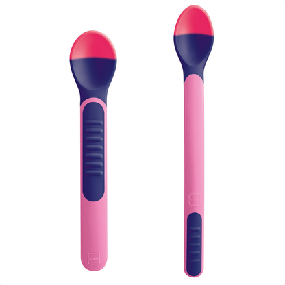 Kit de Colheres Infantis Termossensível MAM Rosa