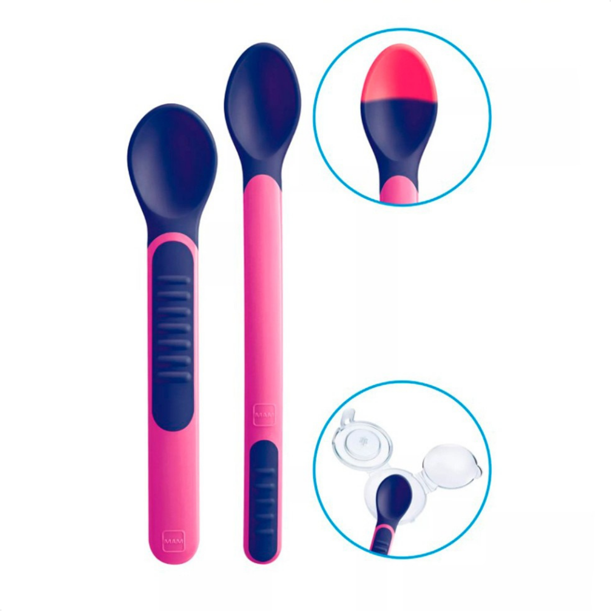 Kit de Colheres Infantis Termossensível MAM Rosa