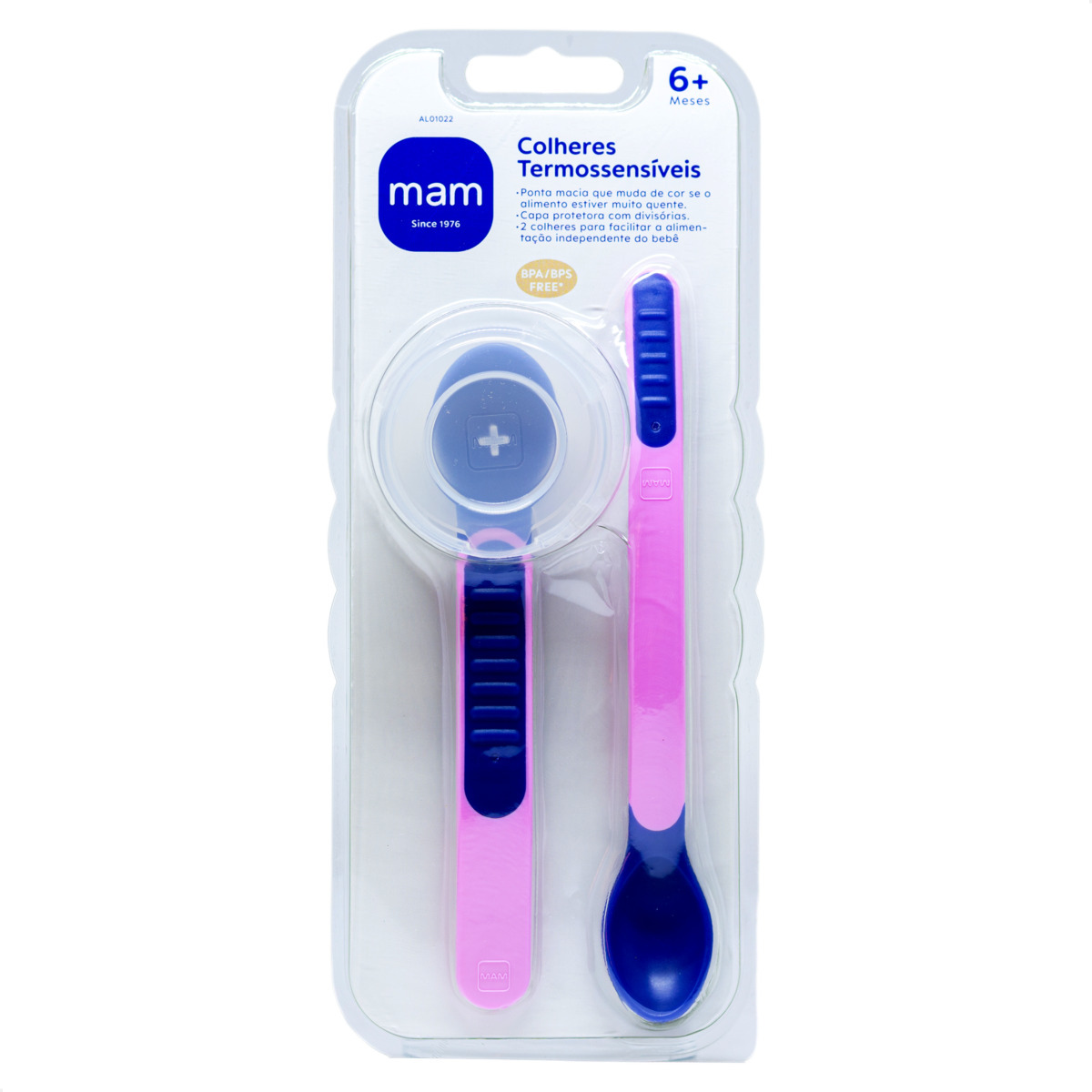 Kit de Colheres Infantis Termossensível MAM Rosa