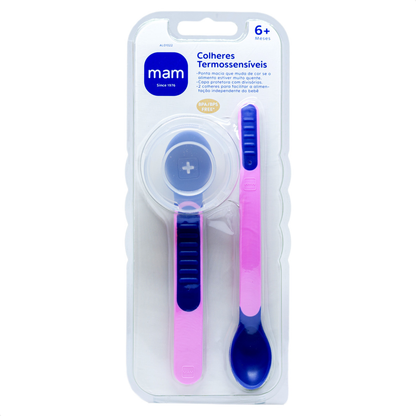 Kit de Colheres Infantis Termossensível MAM Rosa