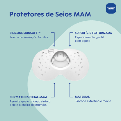Protetor de Seios MAM Tamanho Pequeno Silicone Extrafino e Macio 2 Unidades
