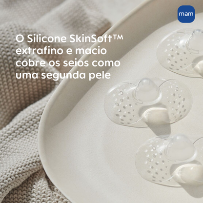 Protetor de Seios MAM Tamanho Grande Silicone Extrafino e Macio 2 Unidades