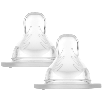 Kit 2 Bicos Antivazamento para Mamadeira MAM em Silicone Fluxo Rápido 4+ Meses