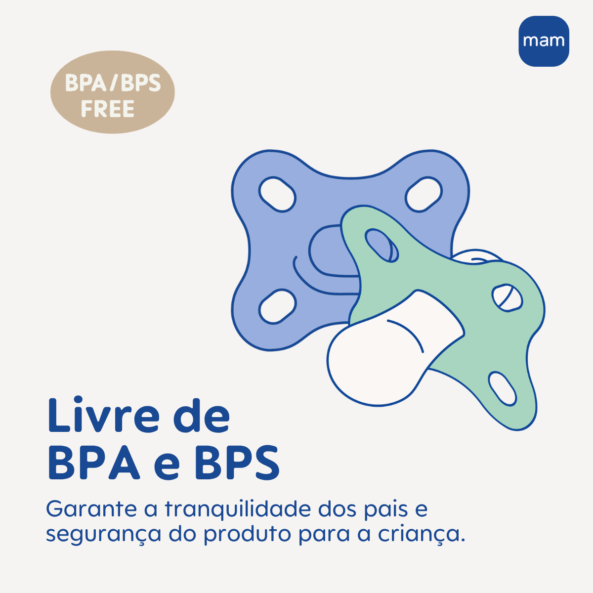 Chupeta MAM Comfort 100% Silicone 0-2 Meses Neutra com Caixa Esterilizadora
