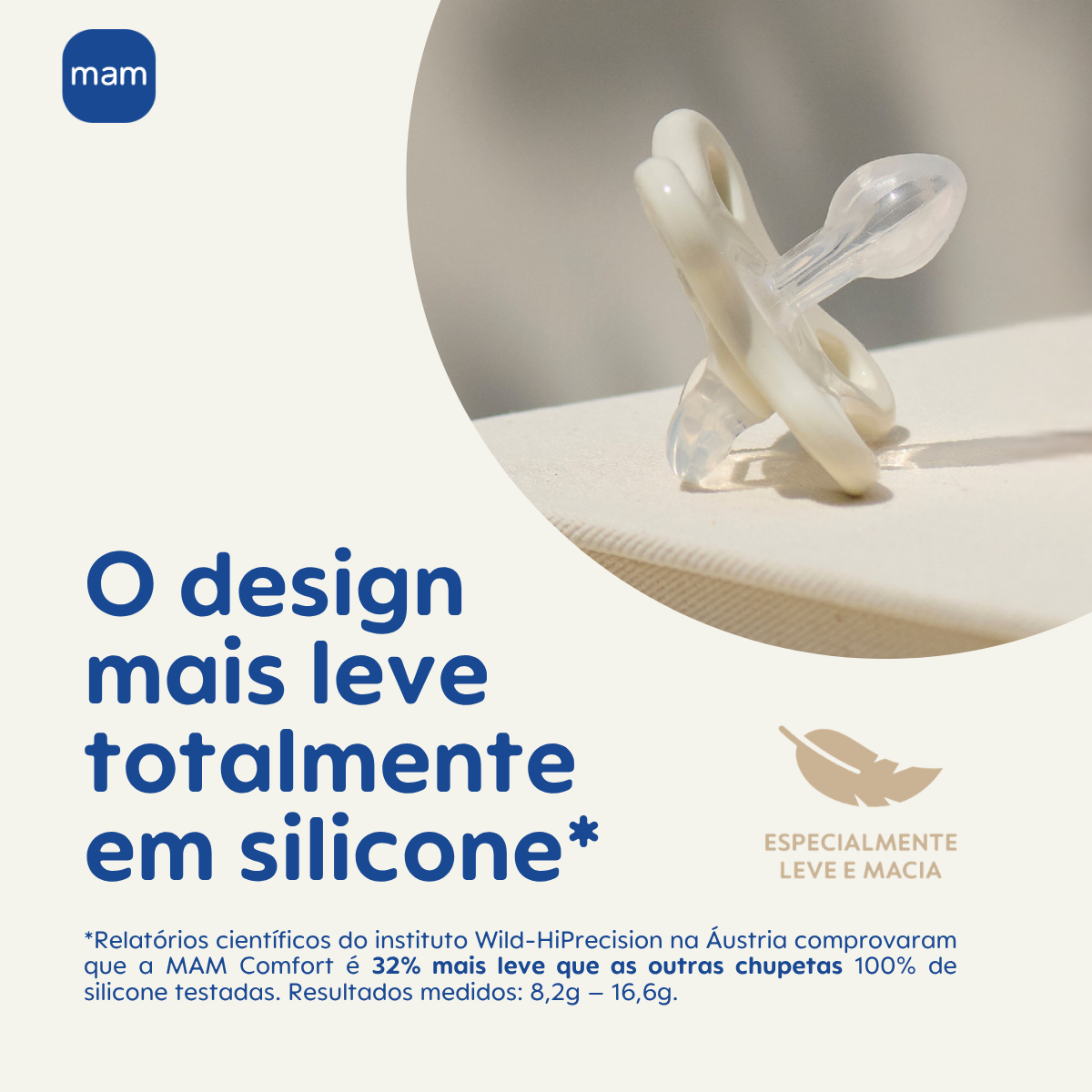 Chupeta MAM Comfort 100% Silicone 0-2 Meses com Caixa Esterilizadora Embalagem Dupla