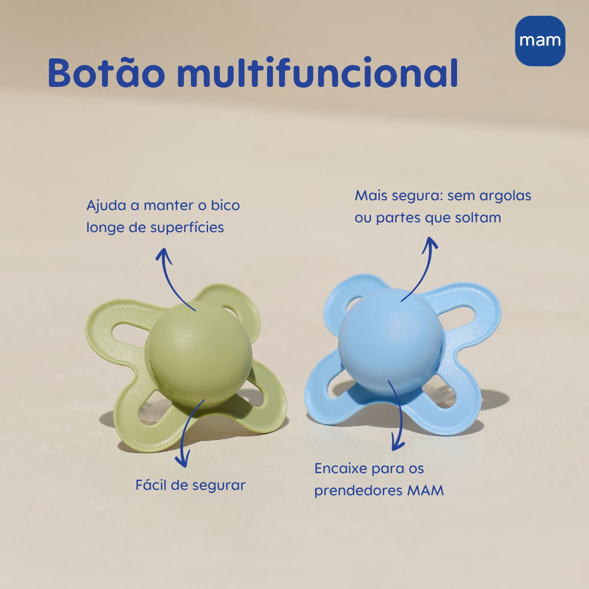 Chupeta MAM Original Start 0-2 Meses Azul com Caixa Esterilizadora