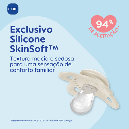 Chupeta MAM Original 0-6 Meses Neutra com Caixa Esterilizadora
