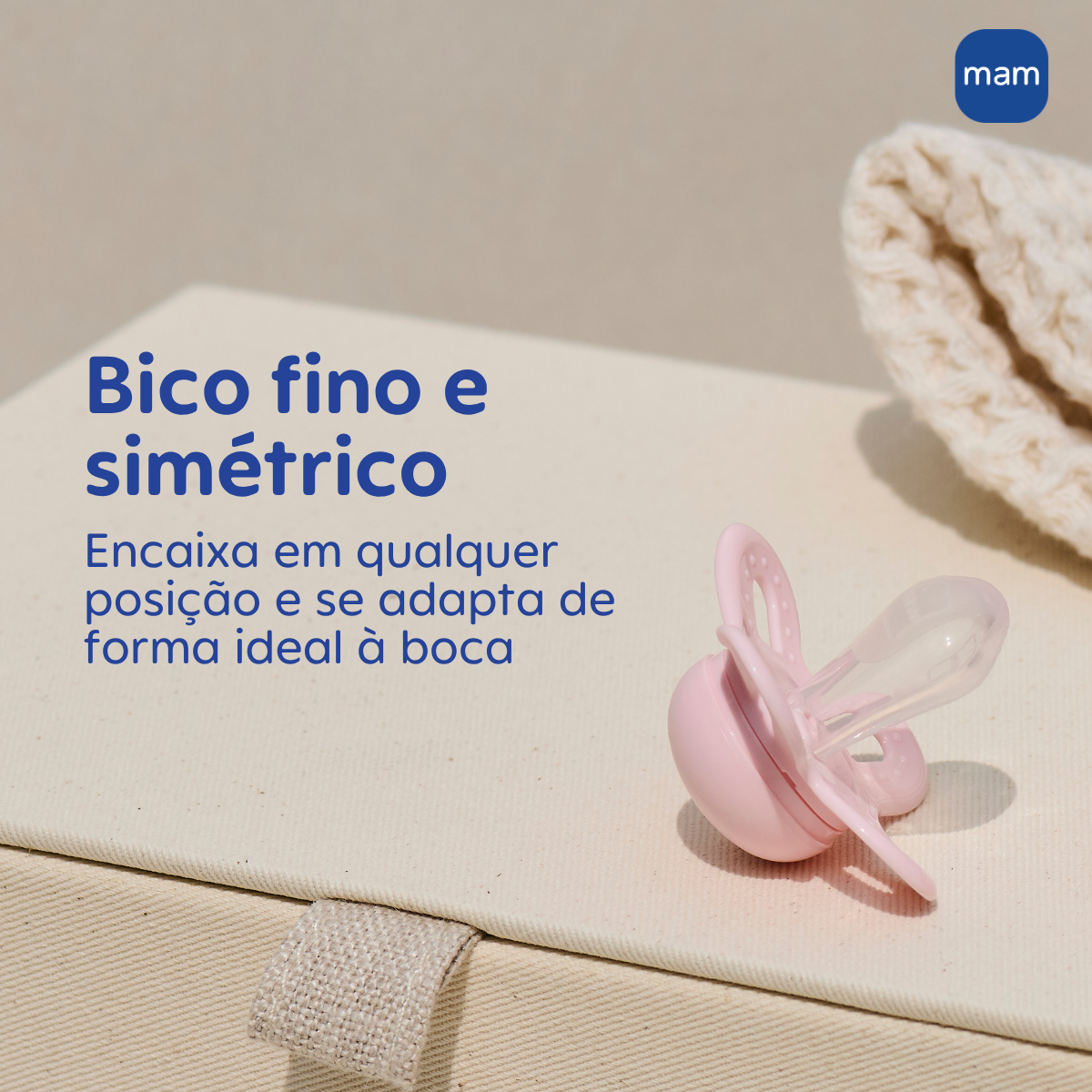 Chupeta MAM Original Start Night 0-2 Meses Lilás com Botão Brilha no Escuro e Caixa Esterilizadora