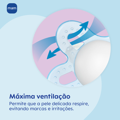 Chupeta MAM Original Start Night 0-2 Meses Lilás com Botão Brilha no Escuro e Caixa Esterilizadora