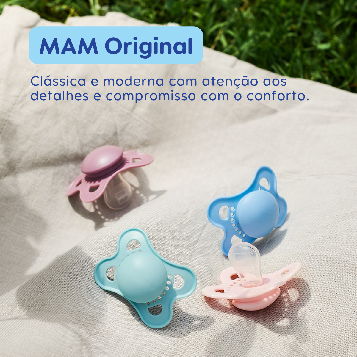 Chupeta MAM Original Night 0-6 Meses Rosa com Botão Brilha no Escuro e Caixa Esterilizadora