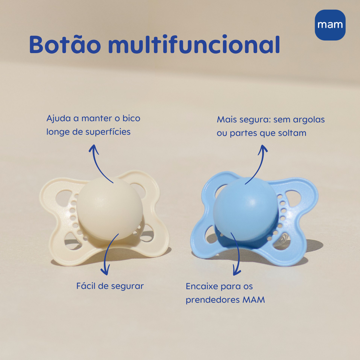 Chupeta MAM Original Night 0-6 Meses Rosa com Botão Brilha no Escuro e Caixa Esterilizadora