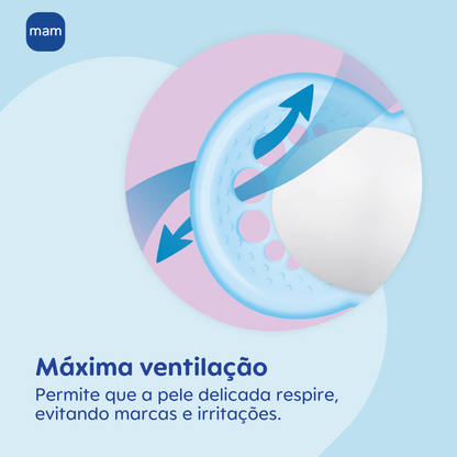 Chupeta MAM Original Night 16+ Meses Rosa com Botão Brilha no Escuro e Caixa Esterilizadora