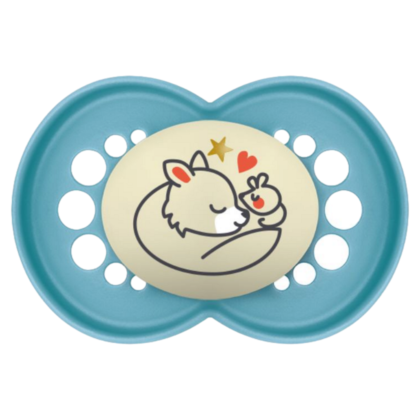 Chupeta MAM Original Night 16+ Meses Azul com Botão Brilha no Escuro e Caixa Esterilizadora