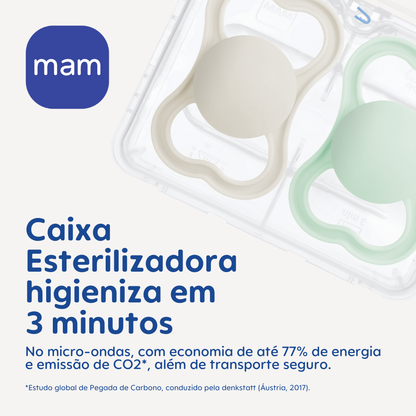 Chupeta MAM Supreme 16+ Meses com Caixa Esterilizadora Embalagem Dupla