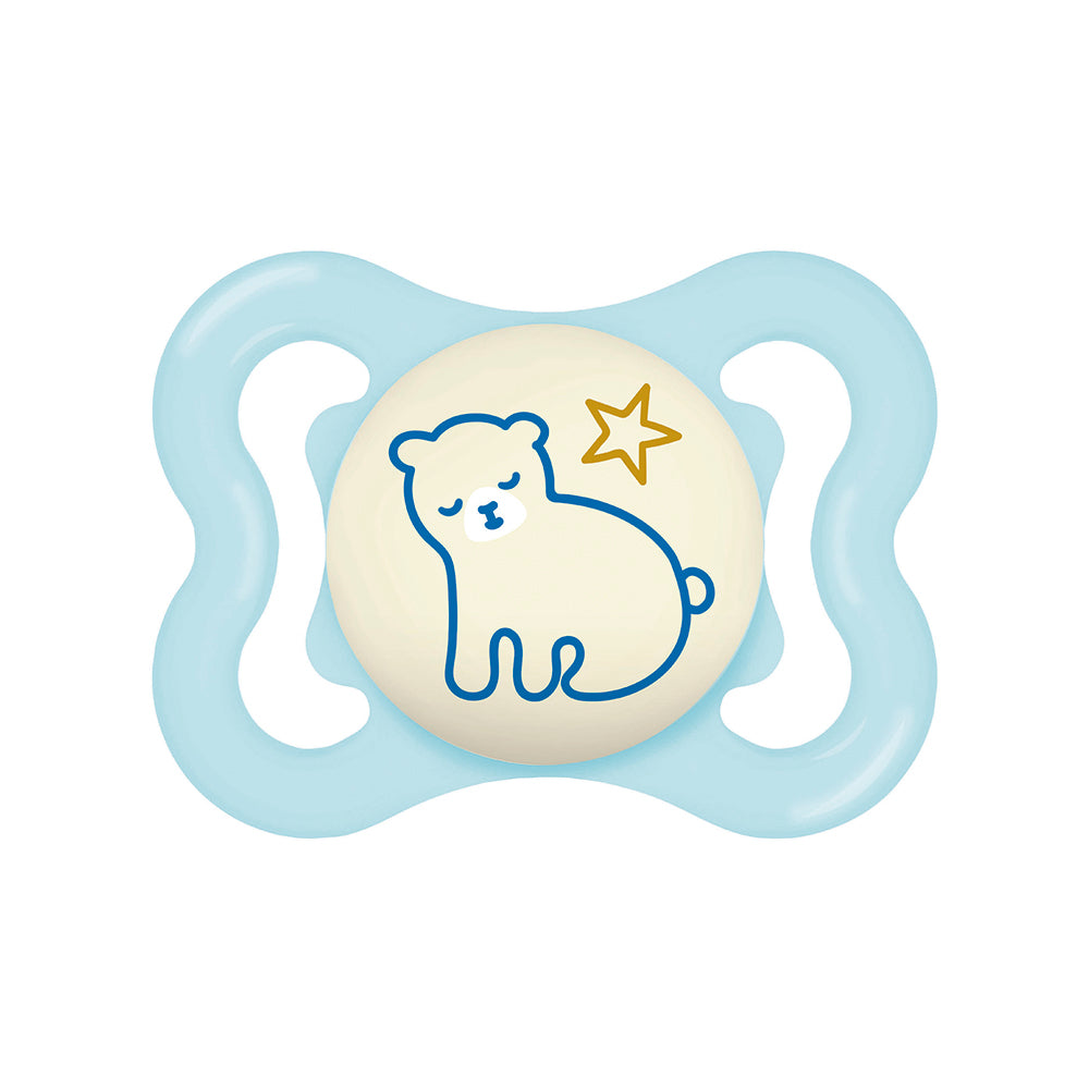 Chupeta MAM Supreme Night 0-6 Meses Azul com Caixa Esterilizadora