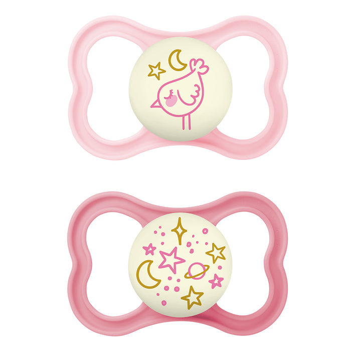 Chupeta MAM Supreme Night 16+ Meses com Botão Brilha no Escuro e Caixa Esterilizadora Embalagem Dupla