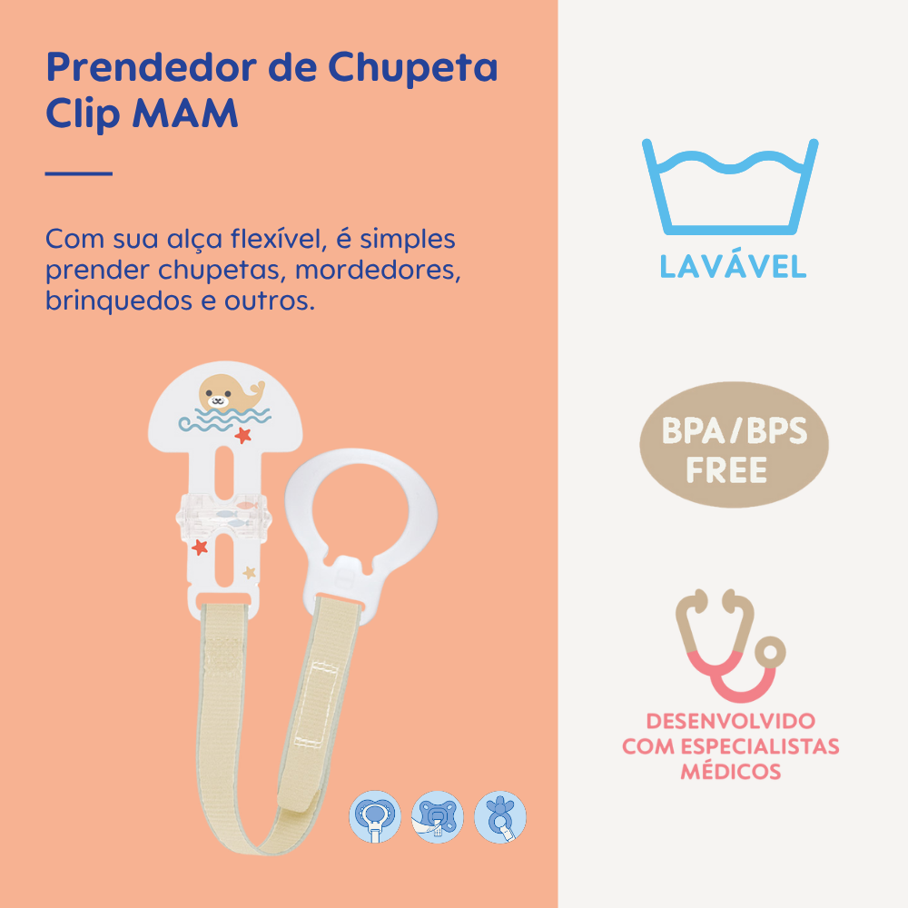 Prendedor de Chupetas MAM Clip Neutro