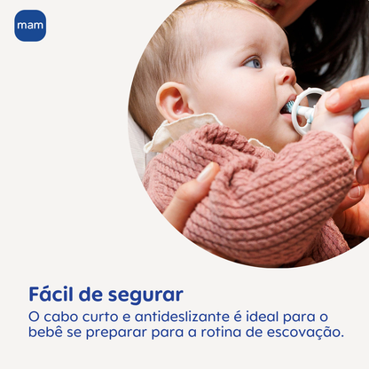 Escova Dental Massageadora MAM para Bebês 3+ Meses Azul