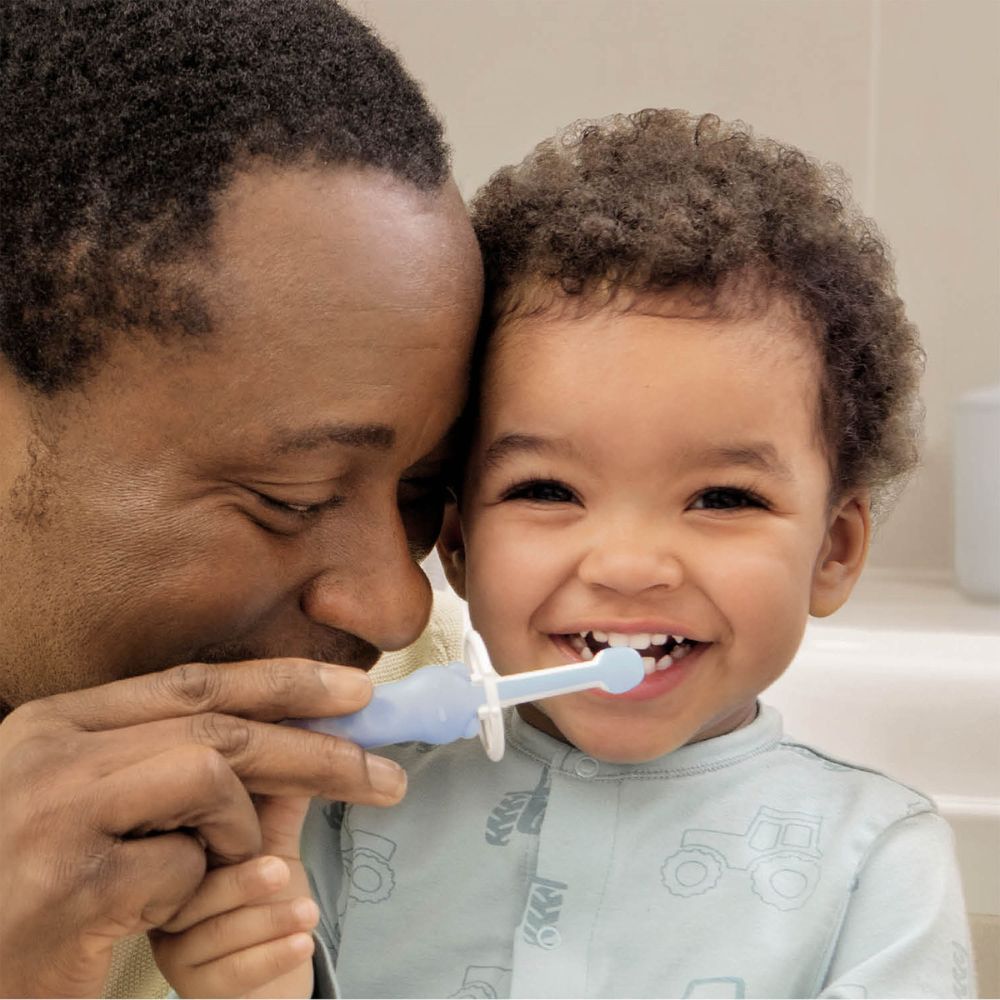 Escova Dental de Treinamento MAM para Bebês 5+ Meses Azul