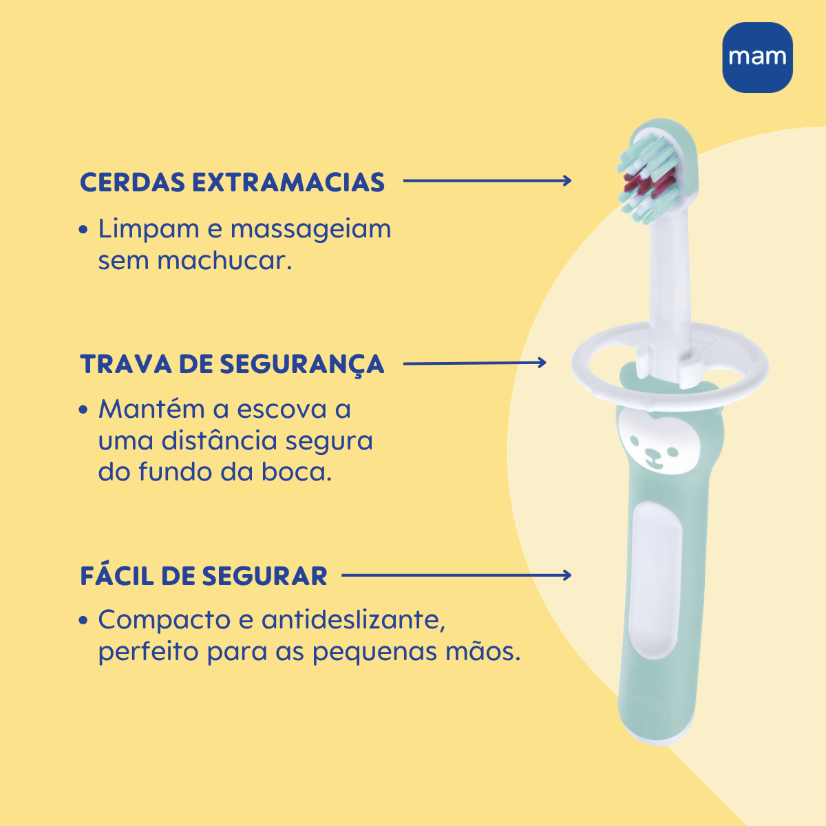 Kit Duplo Primeira Escova Dental do Bebê MAM 6+ Meses Azul