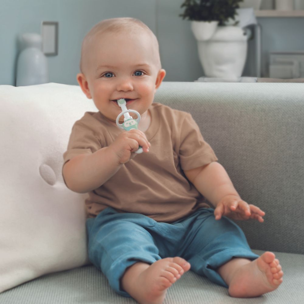 Kit 1º Ano de Cuidado Oral MAM 3+ Meses Azul