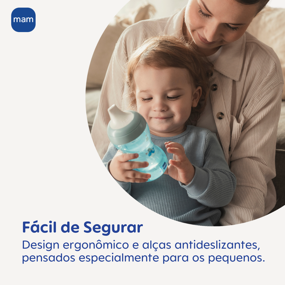Copo de Transição MAM Fun to Drink Night 270ml Brilha no Escuro 8+ Meses Azul