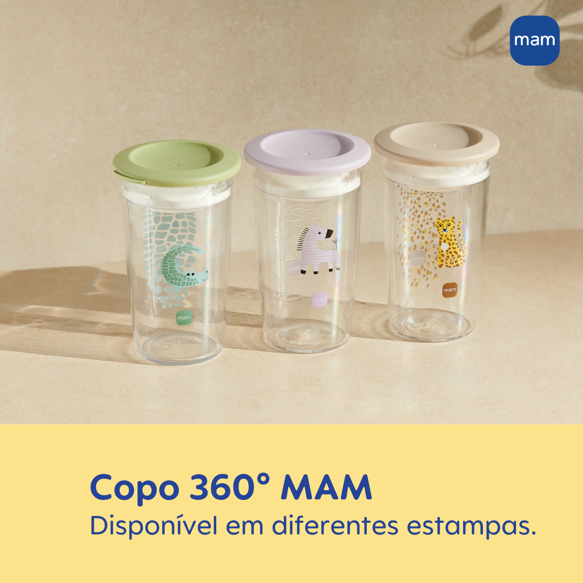 Copo de Transição 360° MAM Fácil de Beber 290ml 8+ Meses Com Tampa Neutra