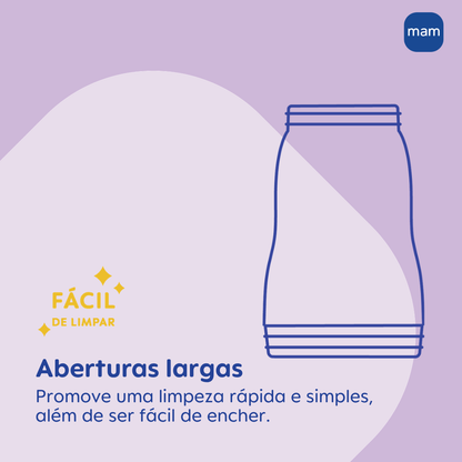Mamadeira MAM Easy Start 130ml Anticólica e Autoesterilizável 0+ Meses Azul