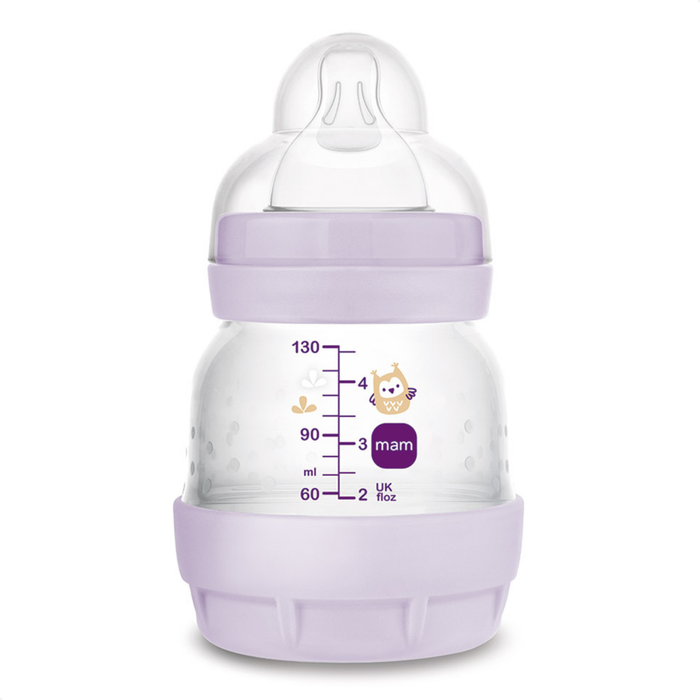 Mamadeira MAM Easy Start 130ml Anticólica e Autoesterilizável 0+ Meses Lilás