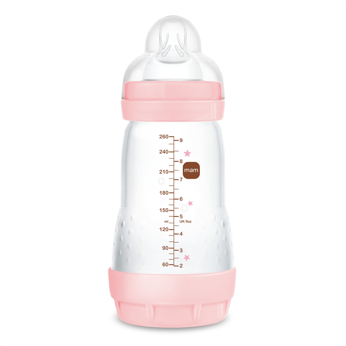 Mamadeira Mam Easy Start 260ml Anticólica e Autoesterilizável 2+ Meses Rosa