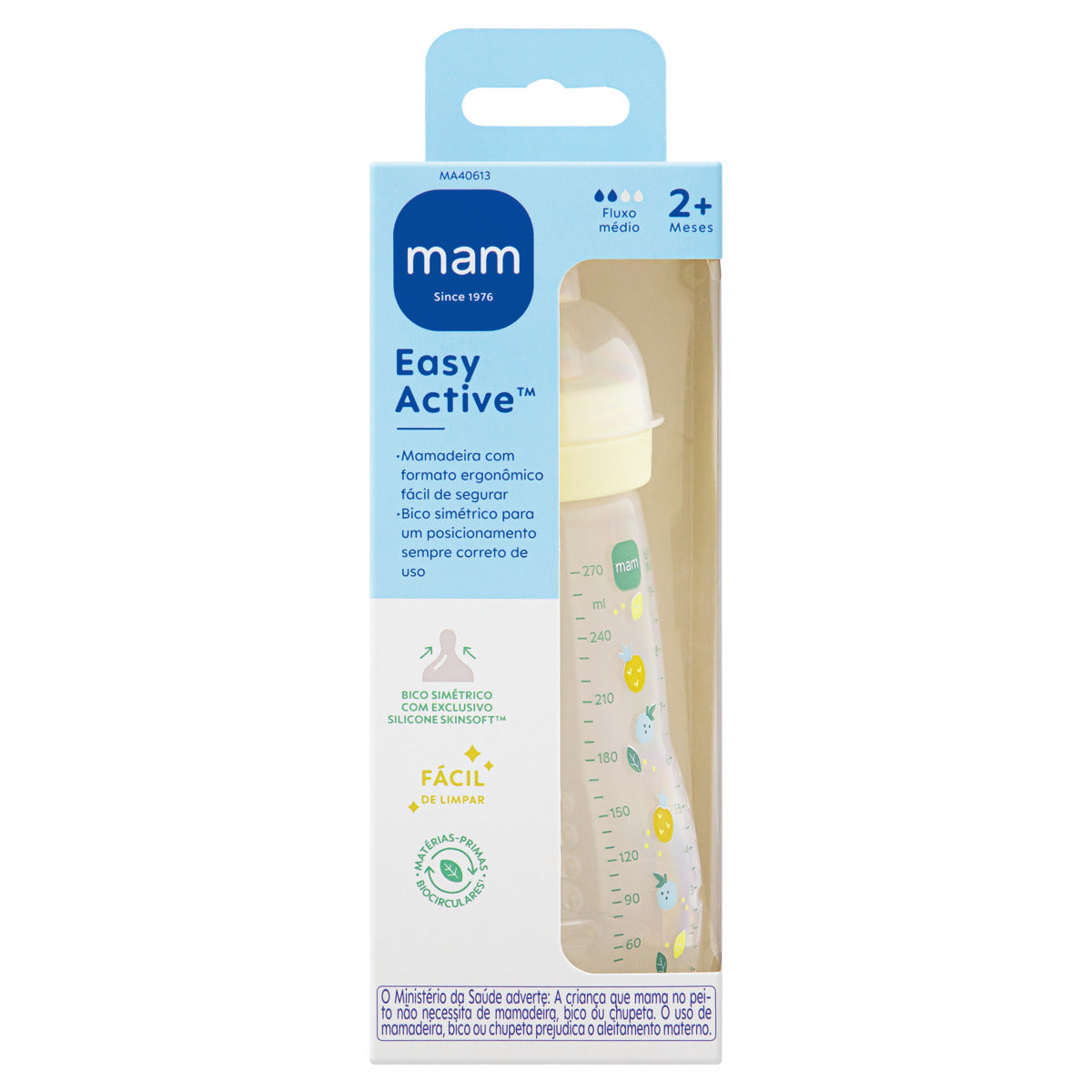 Mamadeira Mam Easy Active 270ml 2+ Meses Neutra