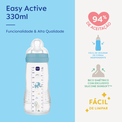 Mamadeira Mam Easy Active 330ml 4+ Meses Azul
