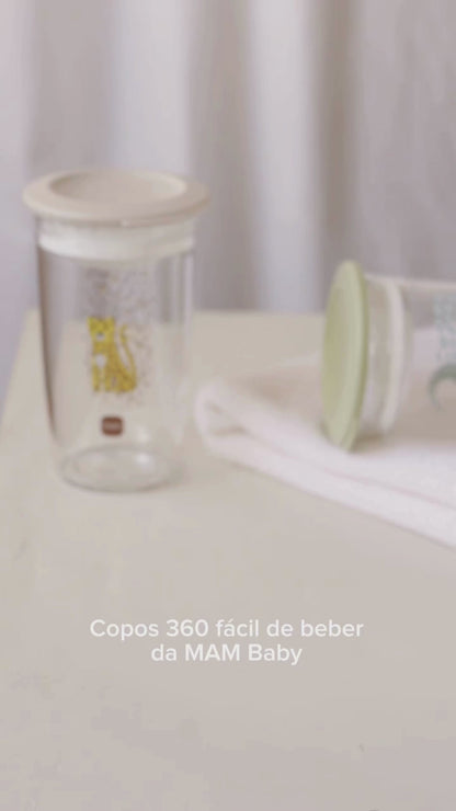 Copo de Transição 360° MAM Fácil de Beber 290ml 8+ Meses Com Tampa Verde